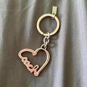 Adorable pink and silver Coach keychain